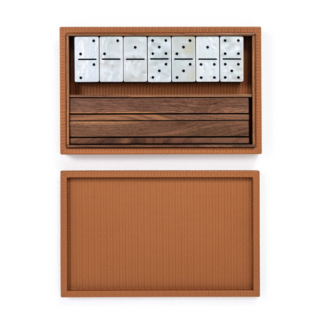 Leather Box Board Game | Pinetti Dominoes | OROA.com