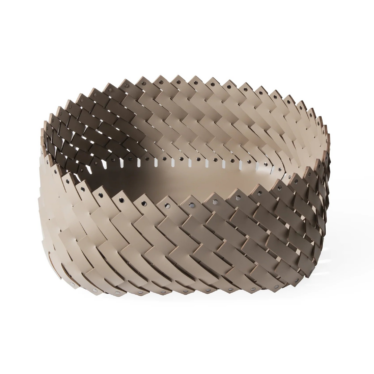 Woven Leather Strips Square Basket L | Pinetti Almeria | OROA.com