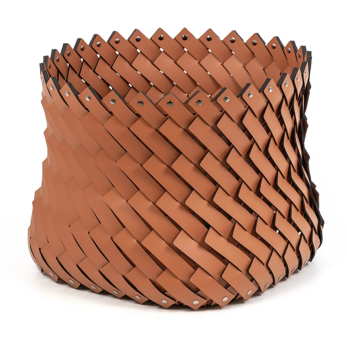 Leather Strips Square Basket | Pinetti Almeria | Italianfuniture.com