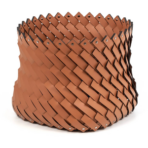 Leather Strips Square Basket | Pinetti Almeria | Italianfuniture.com