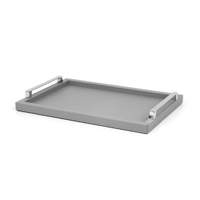 Leather Tray with Metal Handle | Pinetti Jupiter | OROA.com