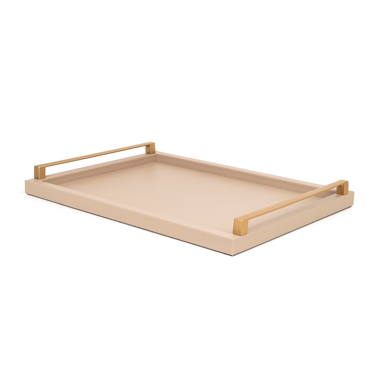 Leather Tray with Metal Handle | Pinetti Jupiter | OROA.com
