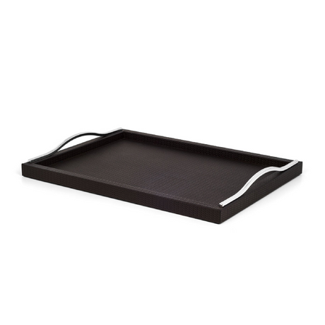 Wavy Handles Leather Tray | Pinetti Onda | OROA.com