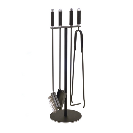 Leather Covered Fireplace Set | Pinetti | OROA.com
