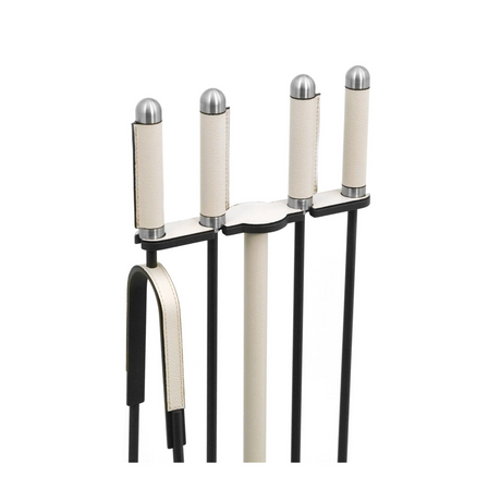 Leather Covered Fireplace Set | Pinetti | OROA.com