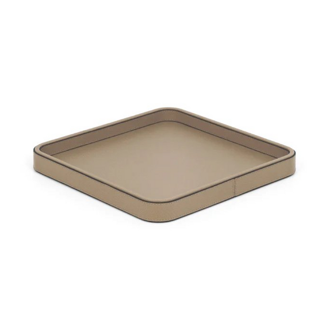 Square Leather Covered Tray | Pinetti Jane | OROA.com