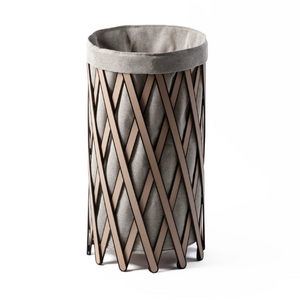 Leather Covered Foldable Laundry Basket | Pinetti Safari | OROA.com
