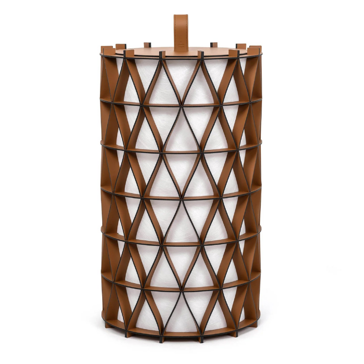 Cylindrical Leather Outdoor Lantern | Pinetti Arena | OROA.com