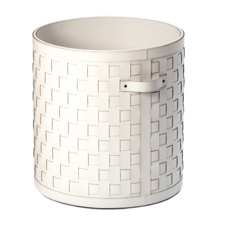 Wheeled Woven Leather Basket | Pinetti Demetra | OROA.com