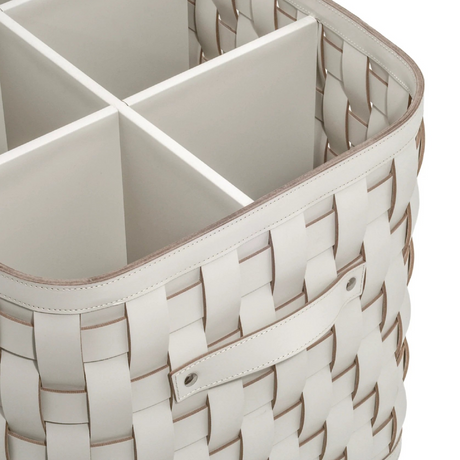 Woven Leather Shoes Basket | Pinetti Demetra | OROA.com