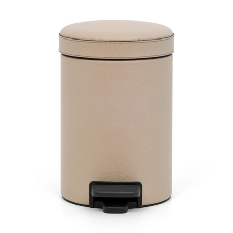 Leather Round Pedal Bin | Pinetti | OROA.com