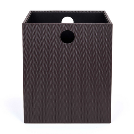 Genuine Leather Square Paper Bin L | Pinetti | OROA.com