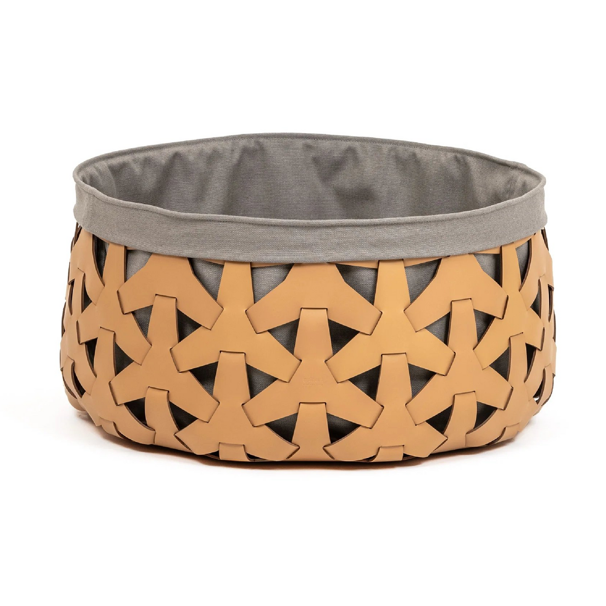 Woven Leather Round Basket L | Pinetti Granada | Italianfuniture.com