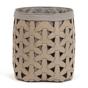 Woven Leather Tall Square Basket | Pinetti Granada | OROA.com
