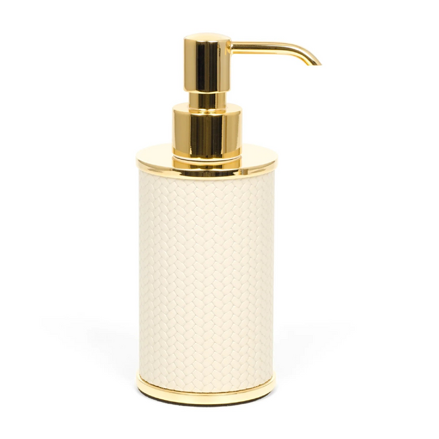 Leather Round Soap Dispenser | Pinetti Olimpia | OROA.com