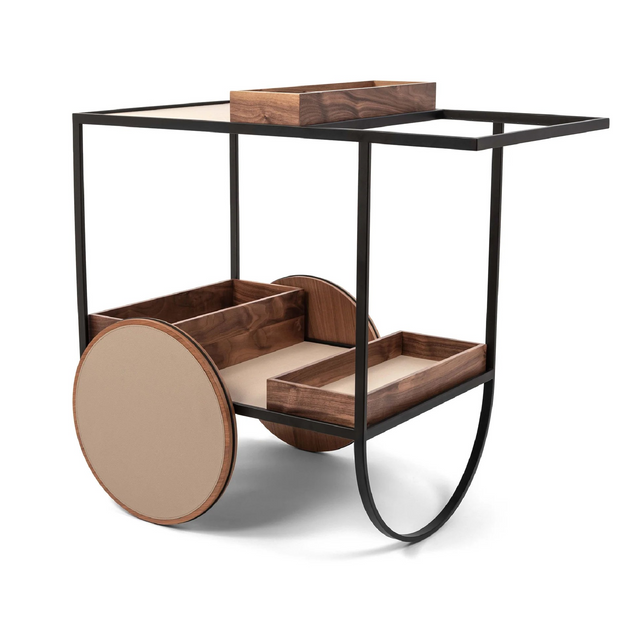 Wooden Serving Trolley | Pinetti Magenta | OROA.com