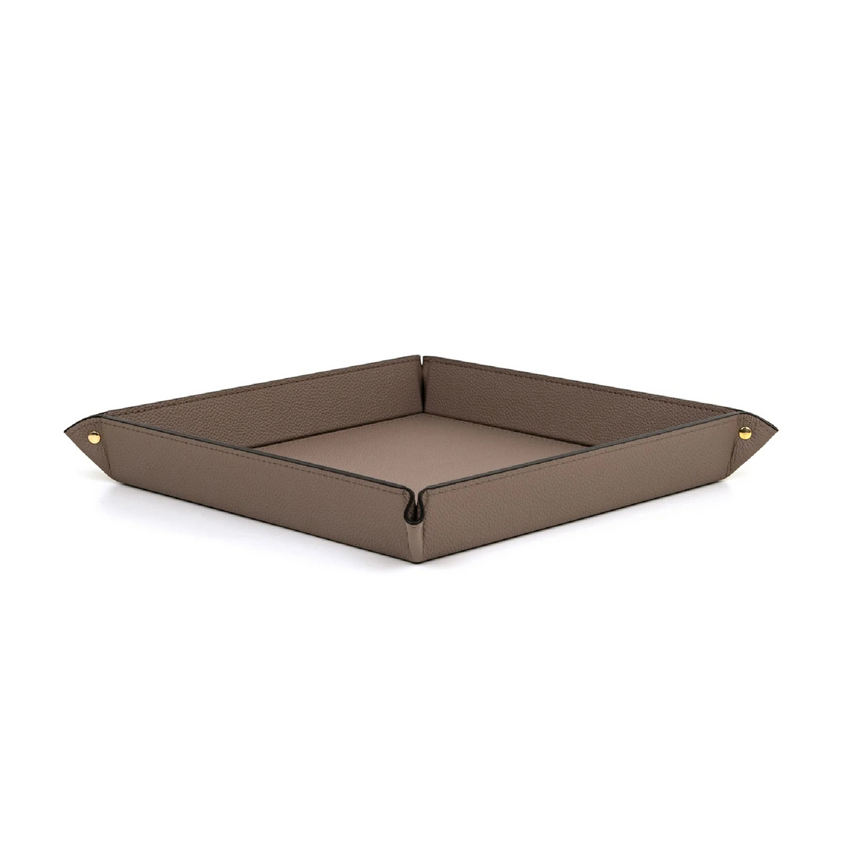 Square Studded Leather Trinket Tray | Pinetti Rigid | OROA.com