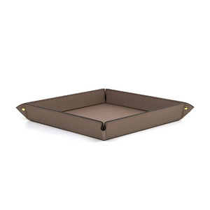 Square Studded Leather Trinket Tray | Pinetti Rigid | OROA.com