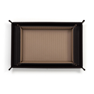 Rectangular Studded Leather Trinket Tray | Pinetti Rigid | OROA.com