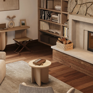 Leather Covered Side Table | Pinetti Helix | OROA.com