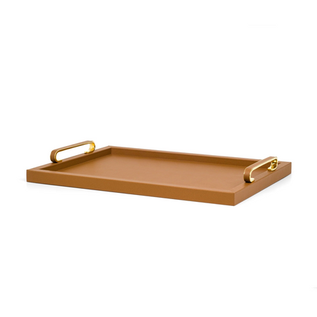 Leather Covered Wooden Tray | Pinetti Foscari | OROA.com