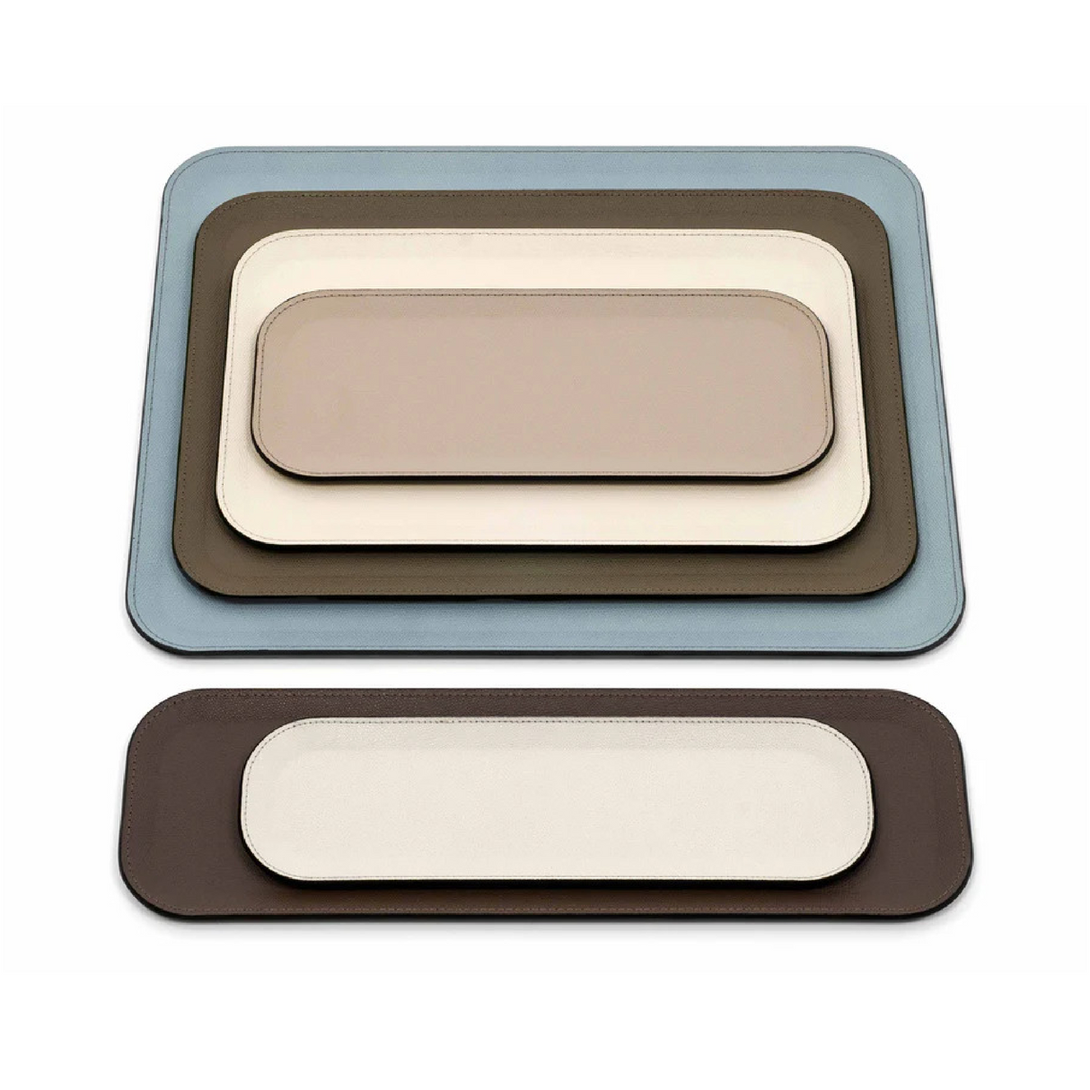 Rectangular Calf Leather Tray | Pinetti Victor | OROA.com