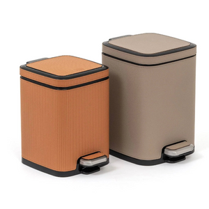 Leather Square Pedal Bin | Pinetti | OROA.com