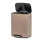 Leather Covered Tall Pedal Bin | Pinetti Big | OROA.com