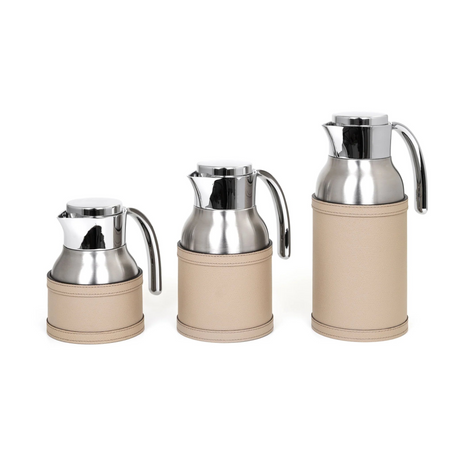 Stainless Steel Leather Thermal Carafe | Pinetti Cindy | OROA.com