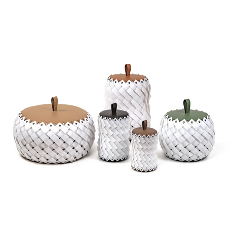   Woven Leather Table Lantern | Oroa.com