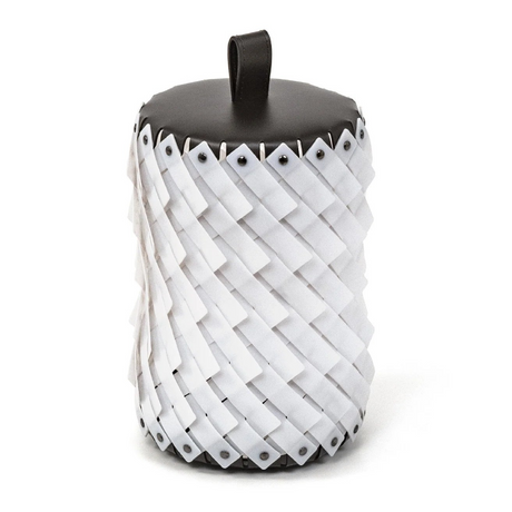 Woven Leather Table Lantern | Pinetti Almeria | Italianfurnioture.com