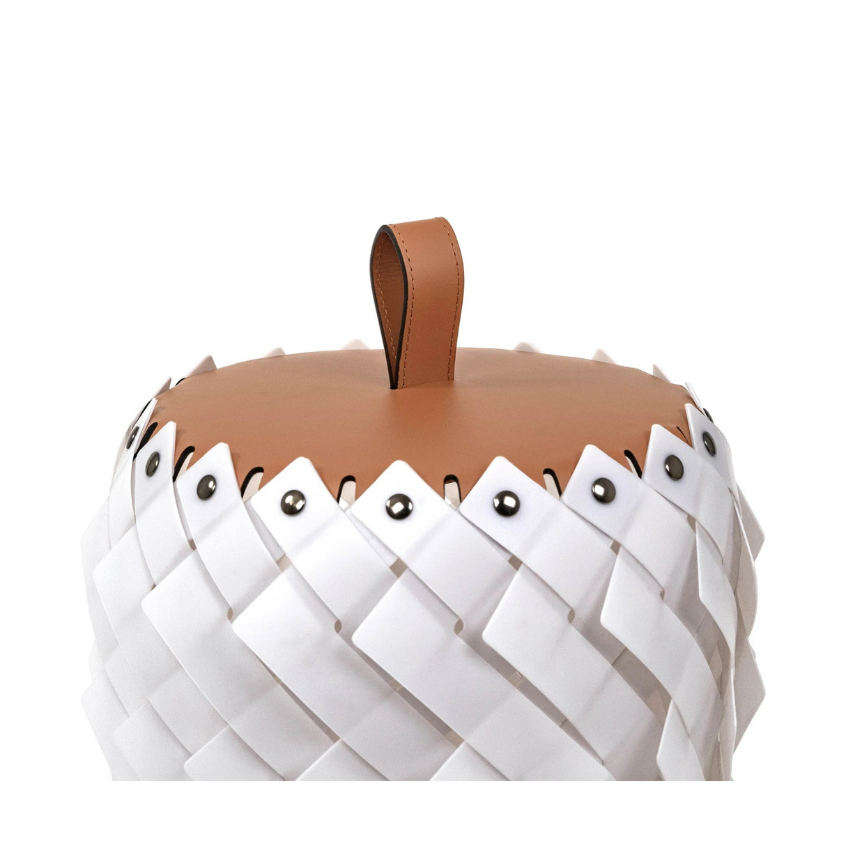 Woven Leather Floor Lantern | Pinetti Almeria | OROA.com