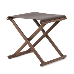 Outdoor Solid Walnut Folding Stool | Pinetti Chelsea | OROA.com
