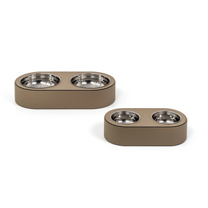 Leather Covered Pet Bowl | Pinetti | OROA.com