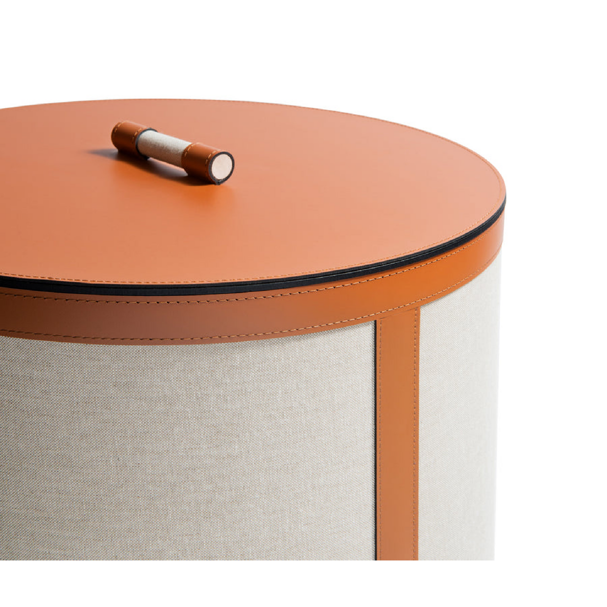 Leather Cylindrical Tall Round Basket | Pinetti | OROA.com