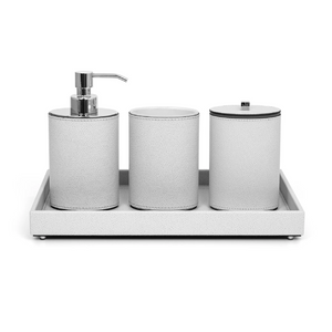 Oval Leather Covered Bathroom Set | Pinetti Poseidon | OROA.com