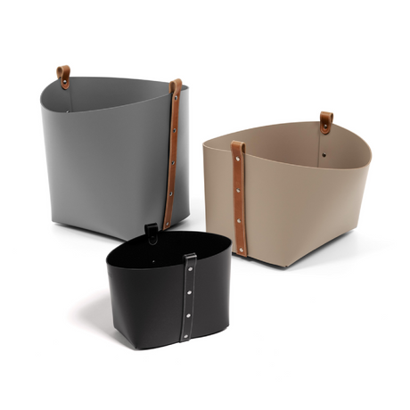   Flared Leather Basket | Oroa.com