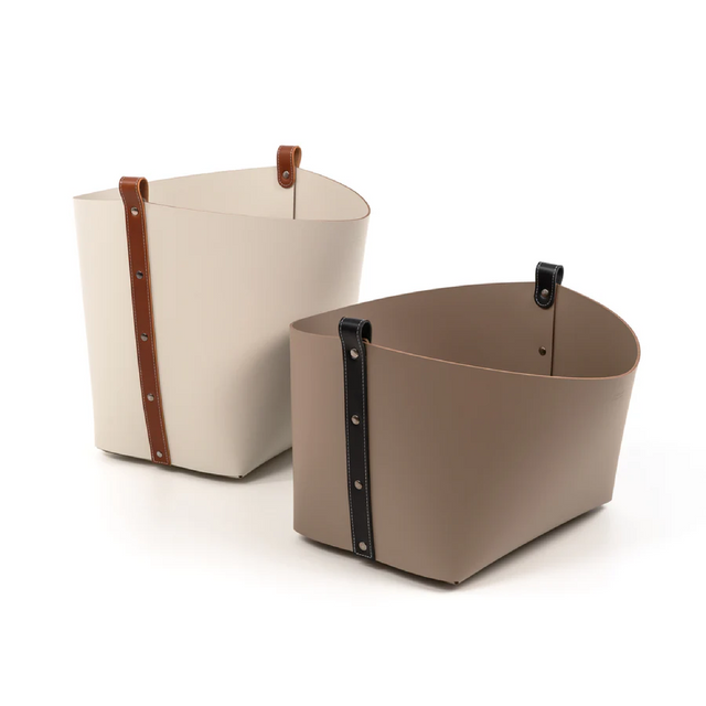 Leather Tall Basket | Pinetti Ovo | OROA.com