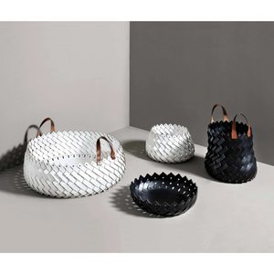 Handwoven Leather Basket | Pinetti Almeria | OROA.com