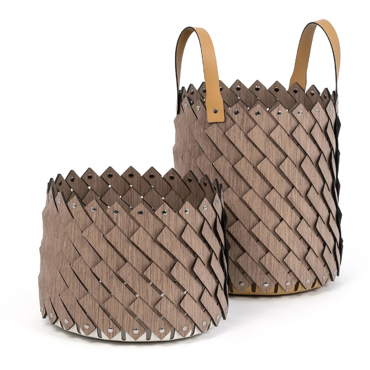 Weave Square Basket with Handles M | Pinetti Sestriere | Italianfuniture.com