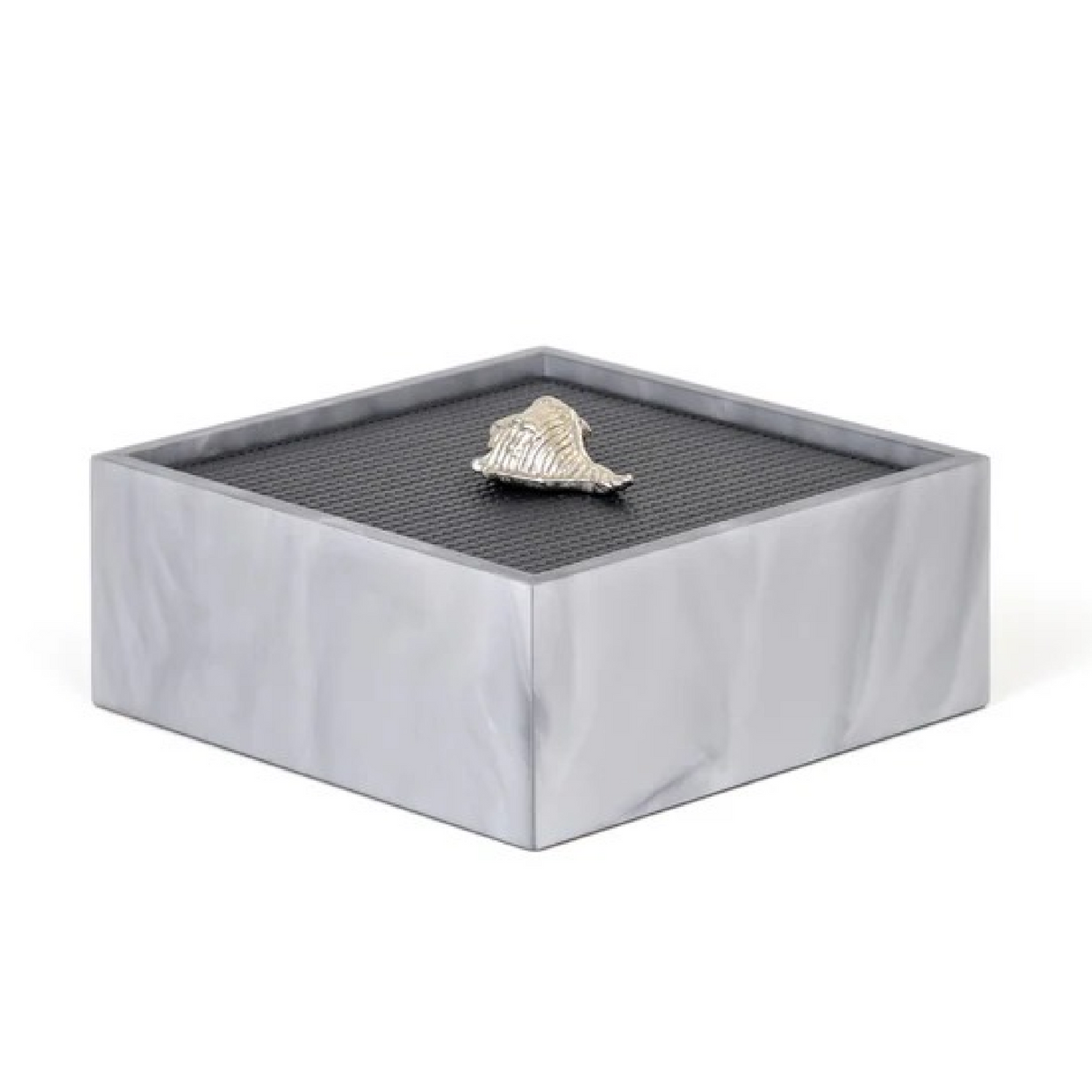 Leather Lidded Square Box L | Pinetti Bea | OROA.com