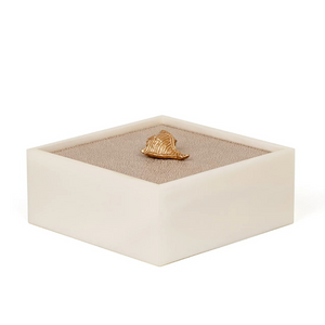 Leather Lidded Square Box S | Pinetti Bea | OROA.com