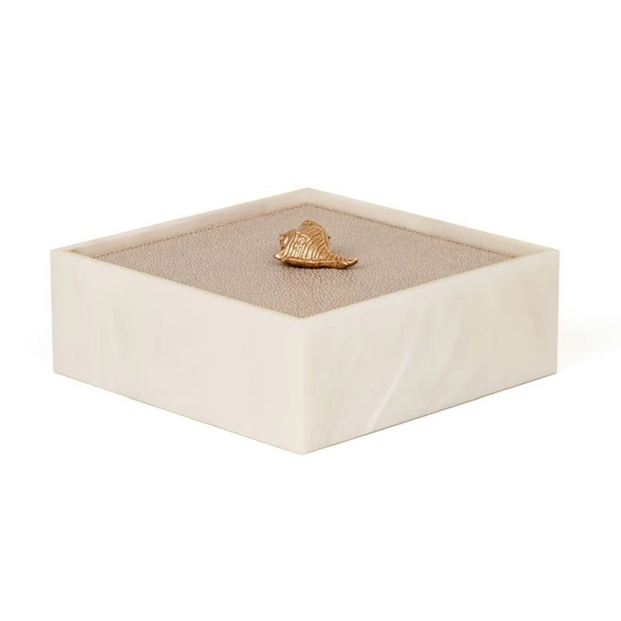 Leather Lidded Square Box S | Pinetti Bea | OROA.com