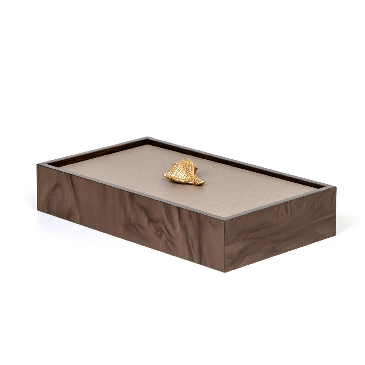 Leather Lidded Rectangular Box | Pinetti Bea | OROA.com