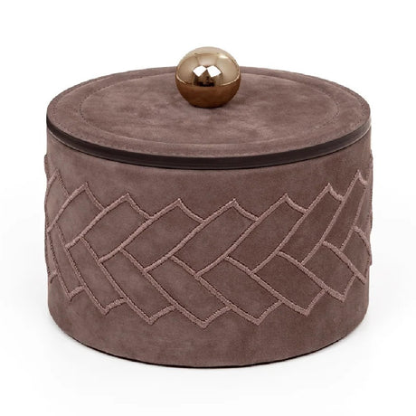 Round Embroidered Leather Box by Pinetti Lily – OROA