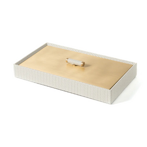 Calfskin Leather Rectangular Box | Pinetti Iside | OROA.com