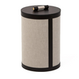 Round Black Leather Paper Bin | Pinetti Penelope | OROA.com