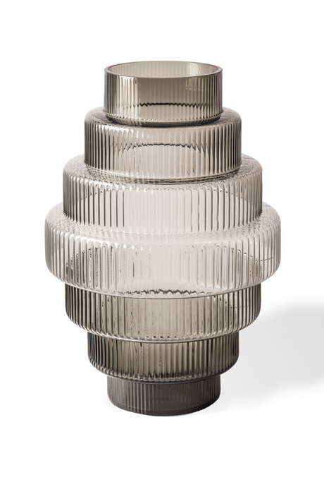 Dark Gray Tiered Glass Vase | Pols Potten Steps | Oroa.com