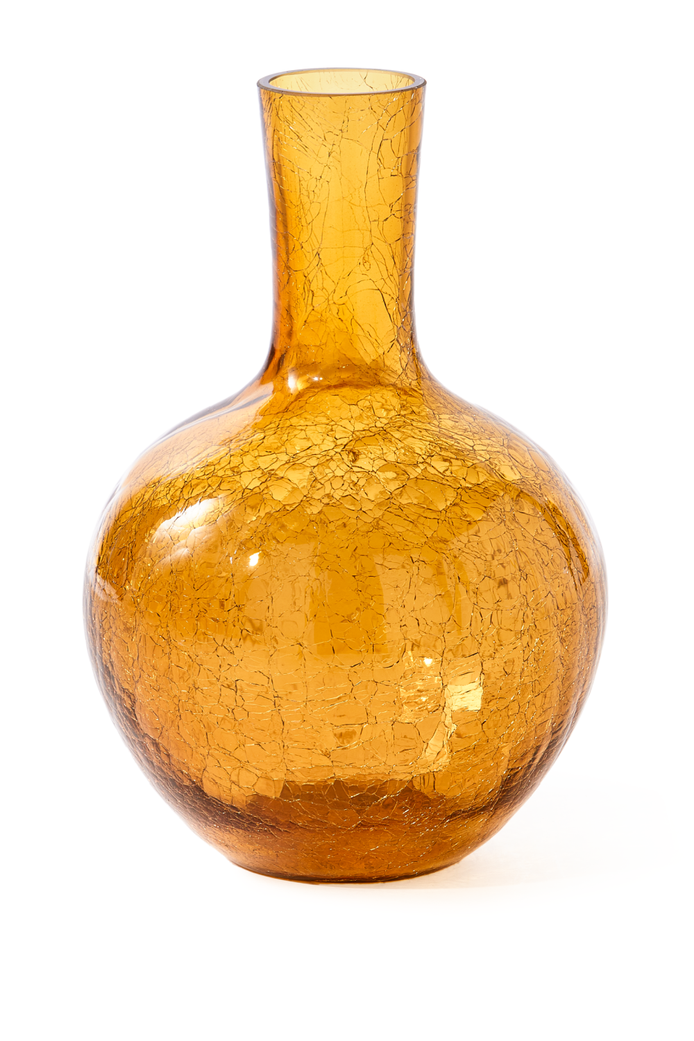 Yellow Crackled Glass Vase | Pols Potten Ball Body | Oroatrade.com
