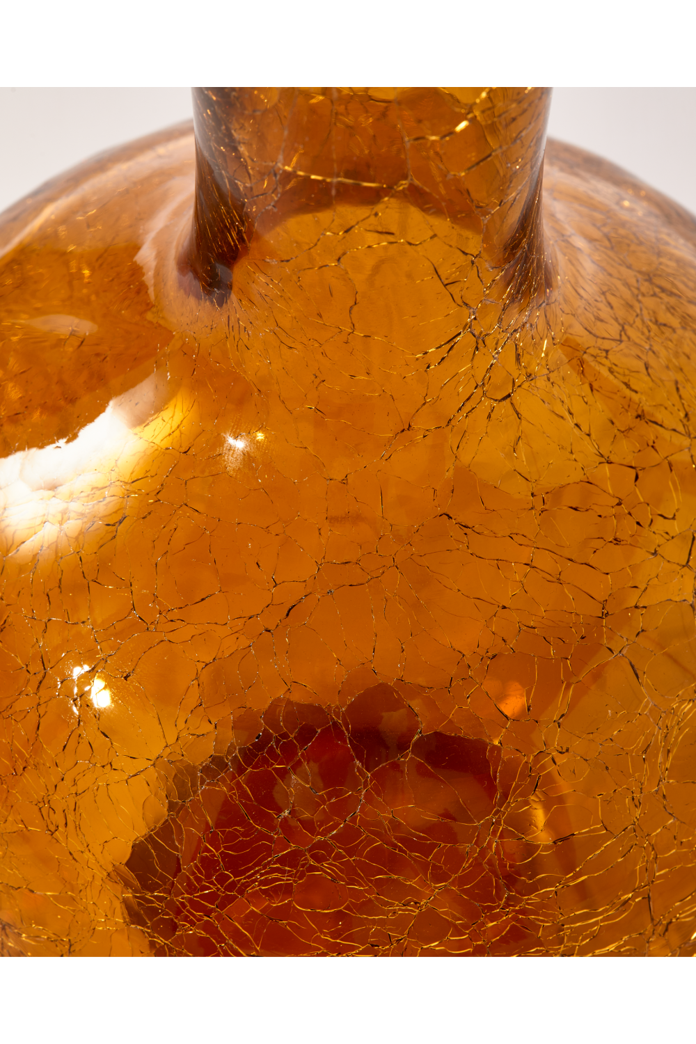 Yellow Crackled Glass Vase | Pols Potten Ball Body | Oroa.com